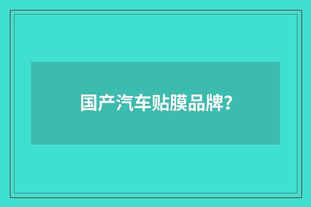 国产汽车贴膜品牌？