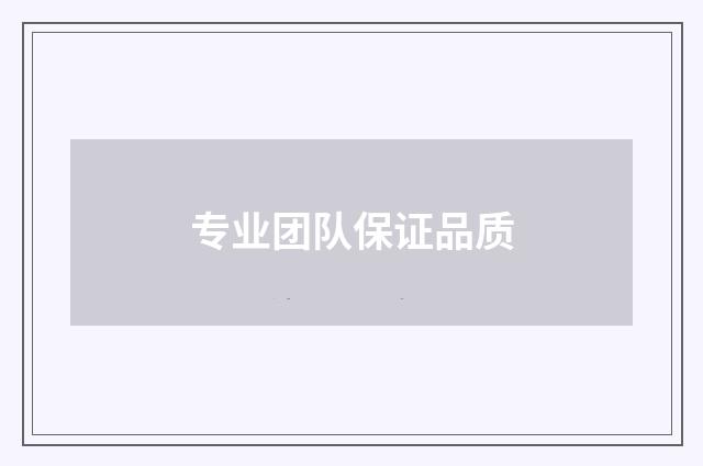 专业团队保证品质