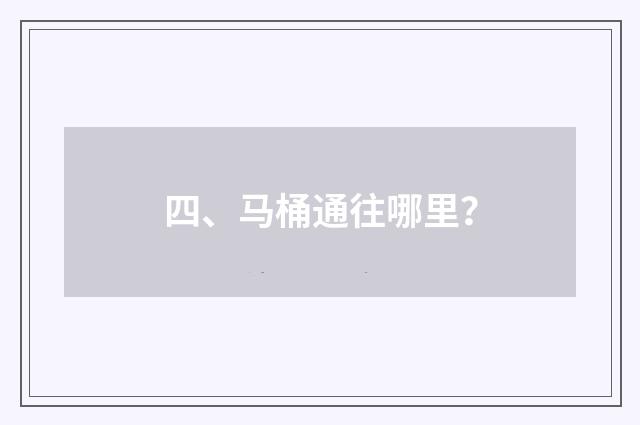 四、马桶通往哪里?