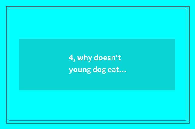4, why doesn't young dog eat dog food?