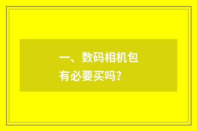 一、数码相机包有必要买吗?