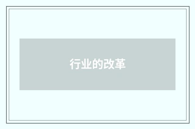 行业的改革