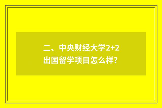 二、中央财经大学2+2出国留学项目怎么样?