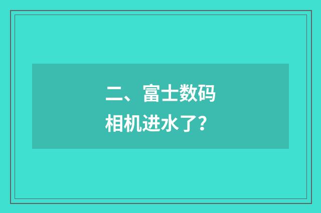 二、富士数码相机进水了?