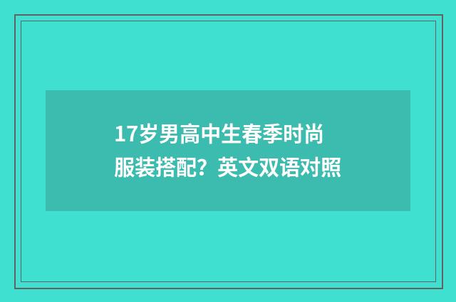 17岁男高中生春季时尚服装搭配?英文双语对照