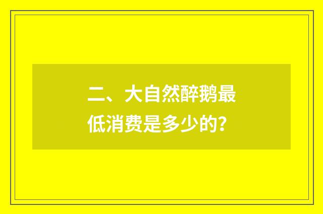 二、大自然醉鹅最低消费是多少的？