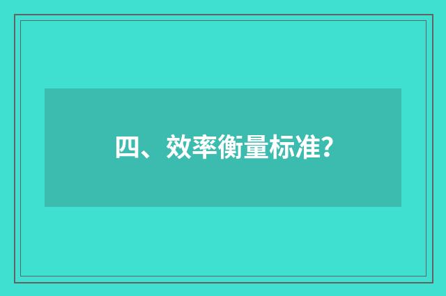 四、效率衡量标准?