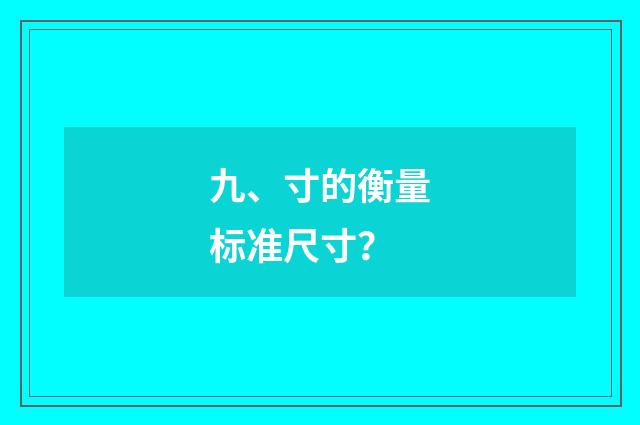 九、寸的衡量标准尺寸？
