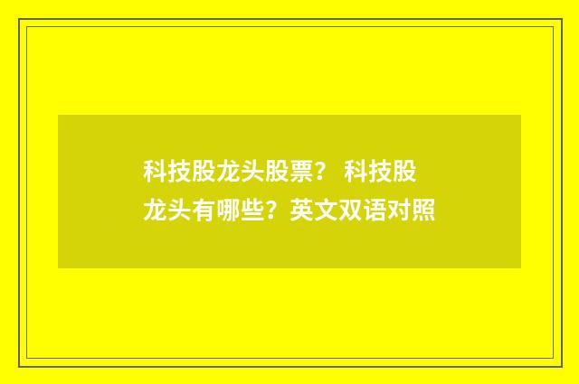 科技股龙头股票？ 科技股龙头有哪些？英文双语对照