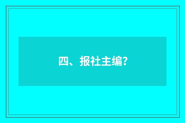 四、报社主编?