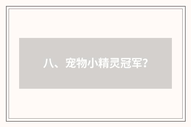 八、宠物小精灵冠军?
