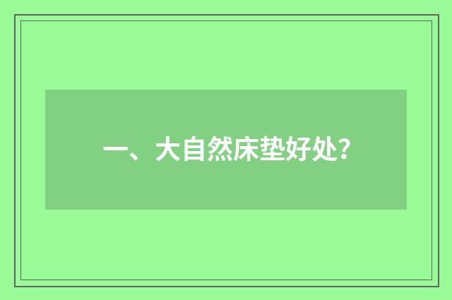 一、大自然床垫好处？