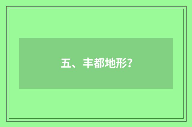 五、丰都地形?