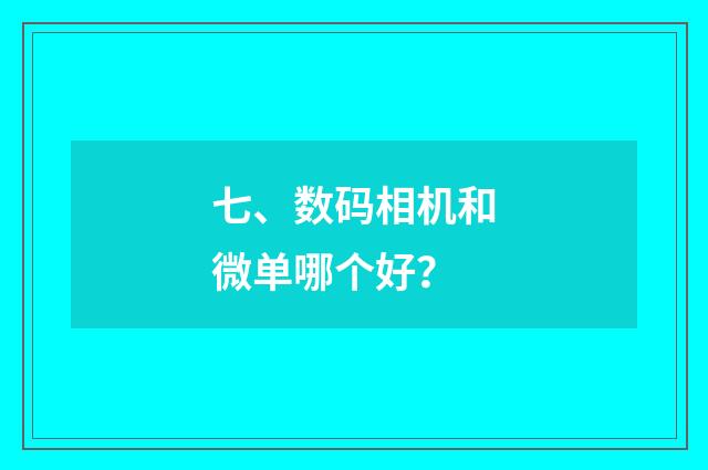 七、数码相机和微单哪个好?