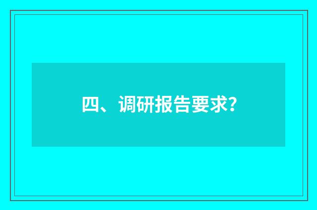 四、调研报告要求？