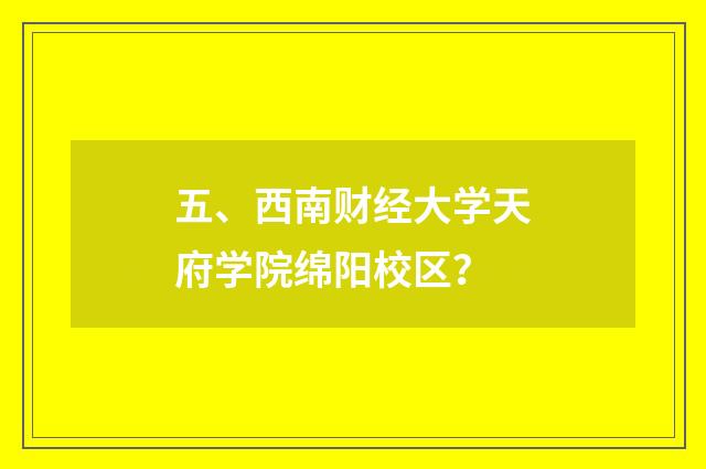 五、西南财经大学天府学院绵阳校区?