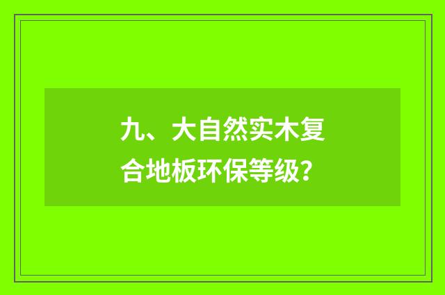 九、大自然实木复合地板环保等级？