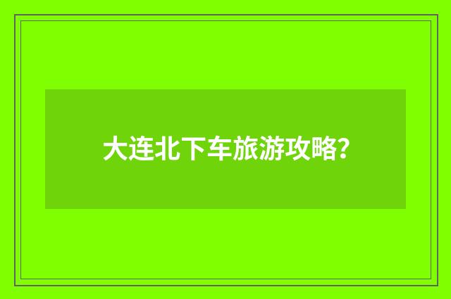 大连北下车旅游攻略?