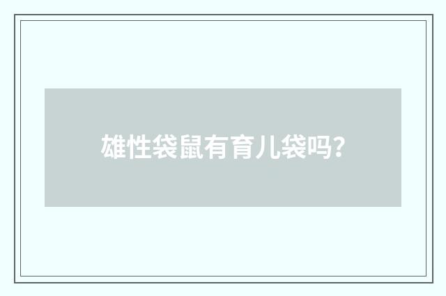 雄性袋鼠有育儿袋吗？