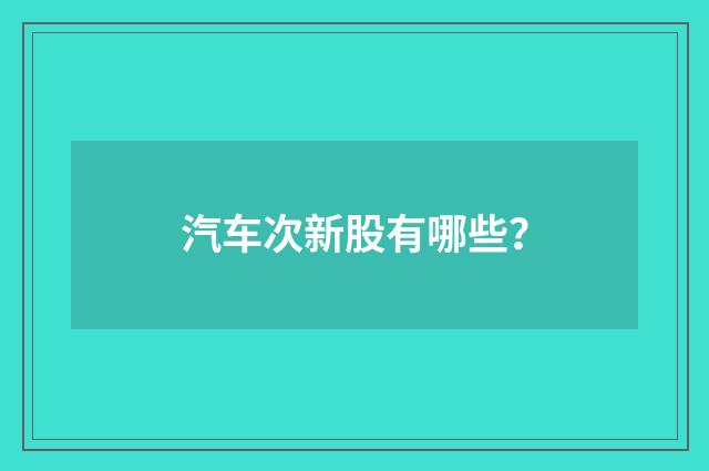 汽车次新股有哪些?