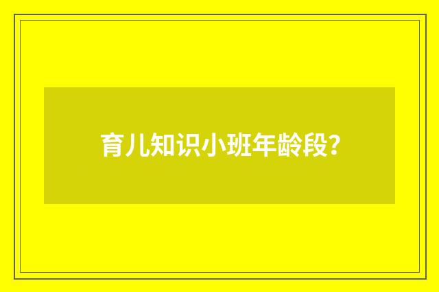 育儿知识小班年龄段？