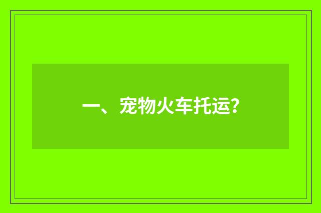一、宠物火车托运?