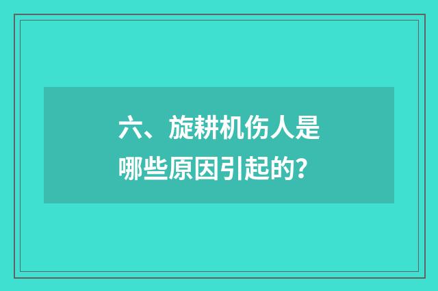 六、旋耕机伤人是哪些原因引起的?