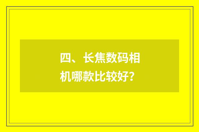 四、长焦数码相机哪款比较好?