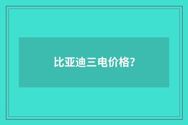 比亚迪三电价格?