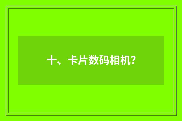 十、卡片数码相机?