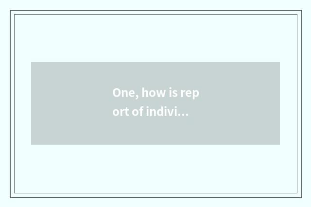 One, how is report of individual appearance analysis written?