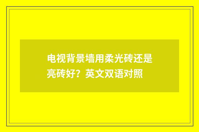 电视背景墙用柔光砖还是亮砖好？英文双语对照