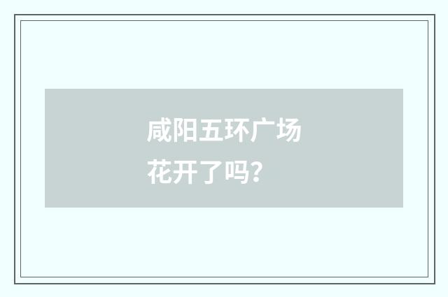 咸阳五环广场花开了吗？