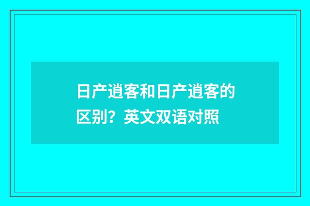 日产逍客和日产逍客的区别?英文双语对照