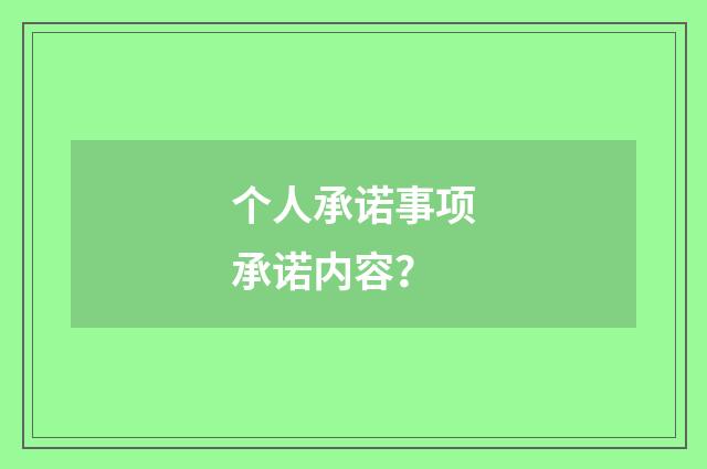 个人承诺事项承诺内容?