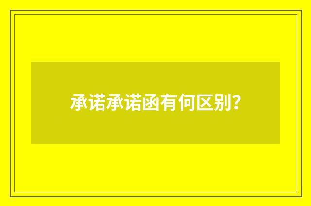 承诺承诺函有何区别?