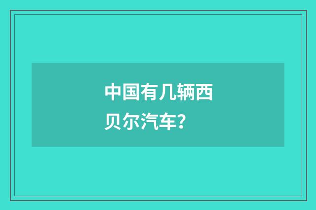 中国有几辆西贝尔汽车？