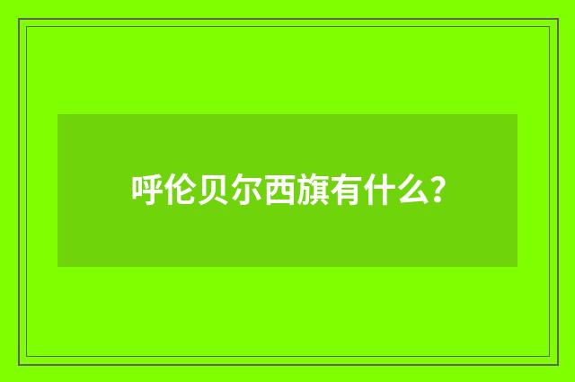 呼伦贝尔西旗有什么？