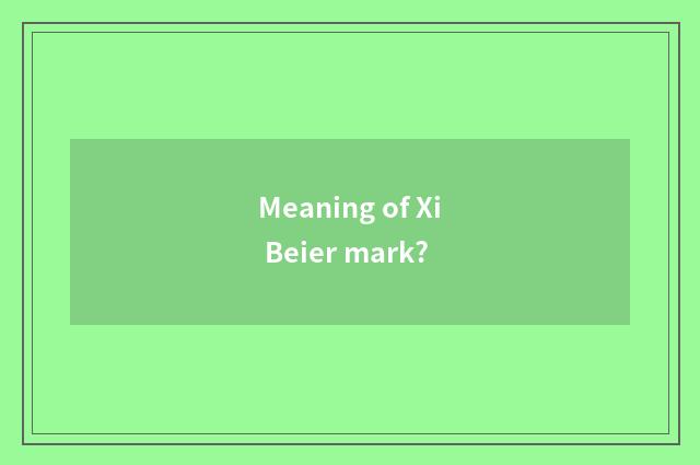 Meaning of Xi Beier mark?