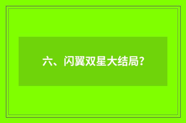 六、闪翼双星大结局?
