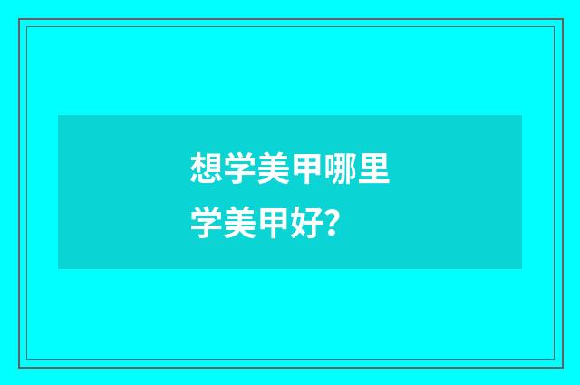 想学美甲哪里学美甲好?