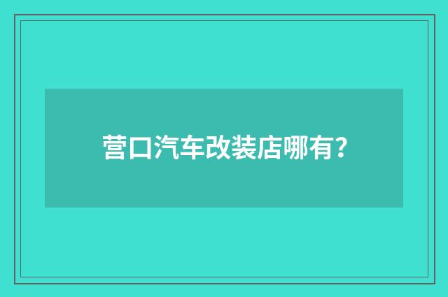 营口汽车改装店哪有?