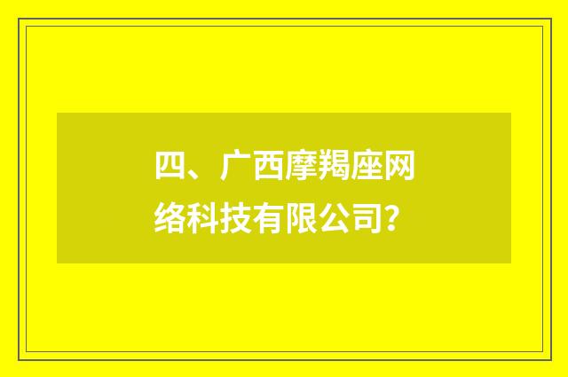 四、广西摩羯座网络科技有限公司?