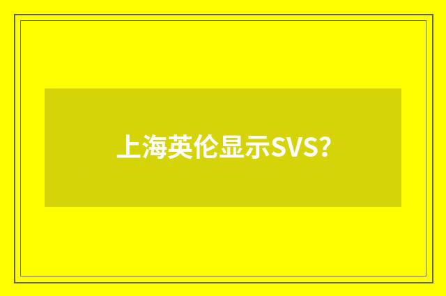 上海英伦显示SVS?