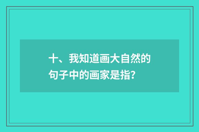 十、我知道画大自然的句子中的画家是指?
