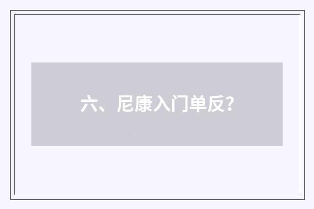 六、尼康入门单反?