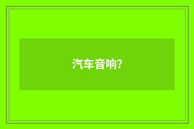 汽车音响?