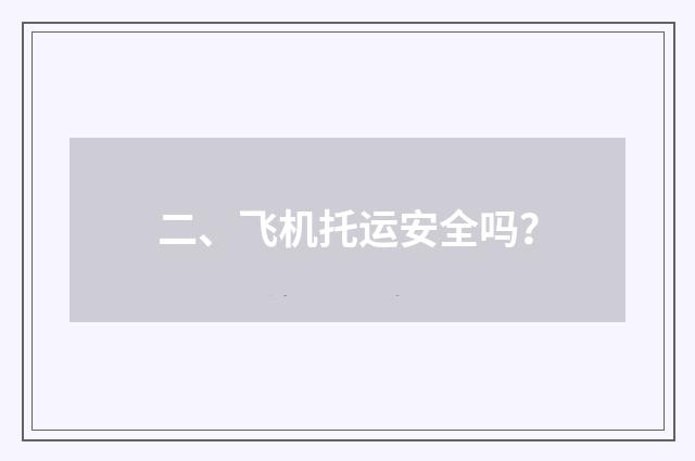 二、飞机托运安全吗?