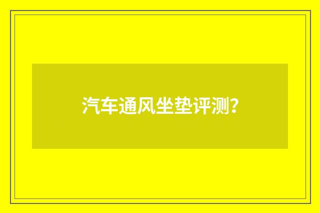汽车通风坐垫评测?