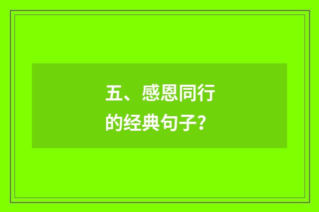 五、感恩同行的经典句子?